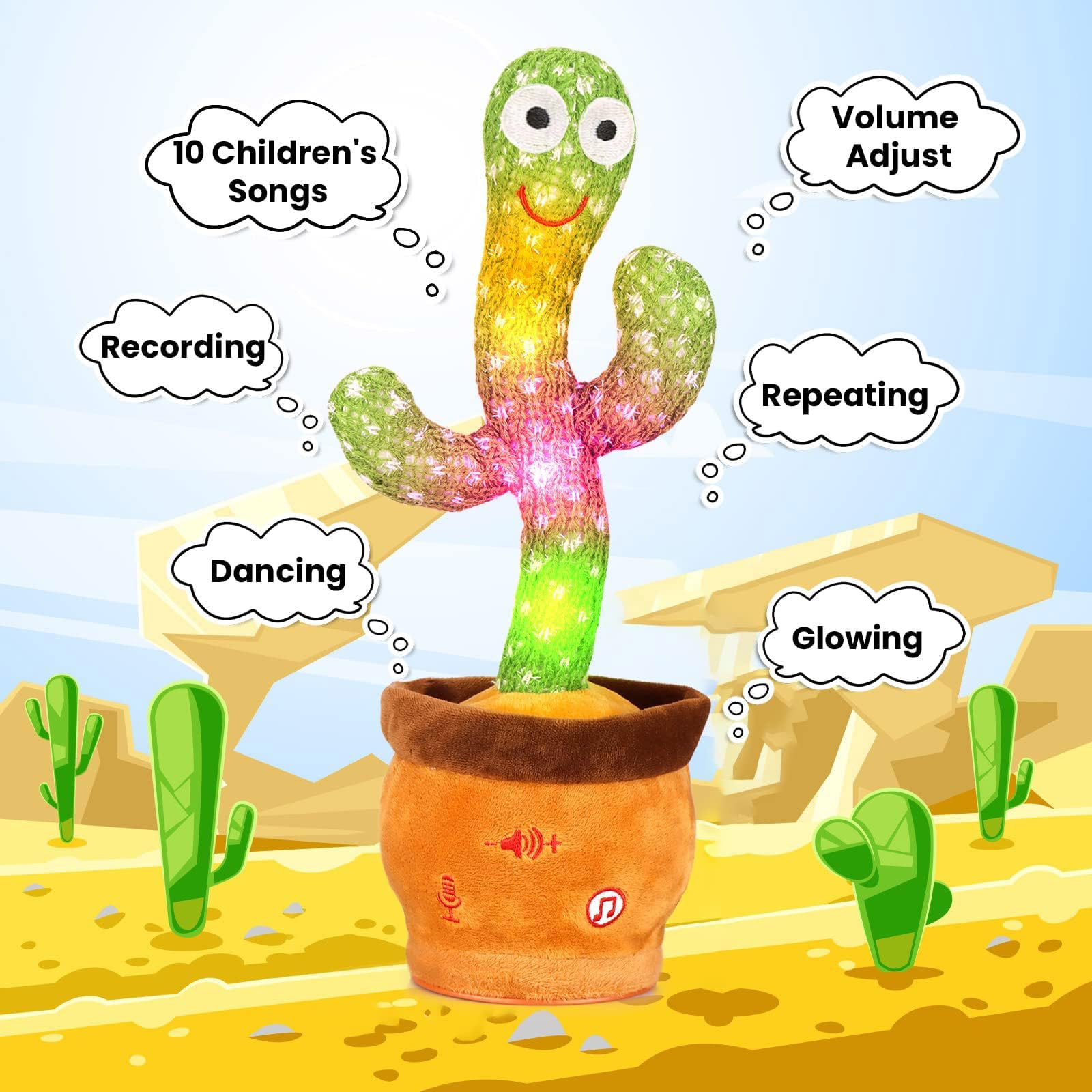 MILEGI cactus tummy time companion for early exploration