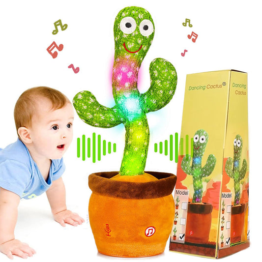 MILEGI dancing talking cactus toy with eye-catching appearance engages infants during play.