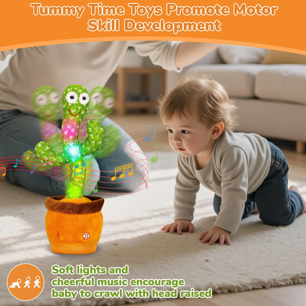 MILEGI mimicking cactus toy demonstrates dance movements that stimulate motor skills.