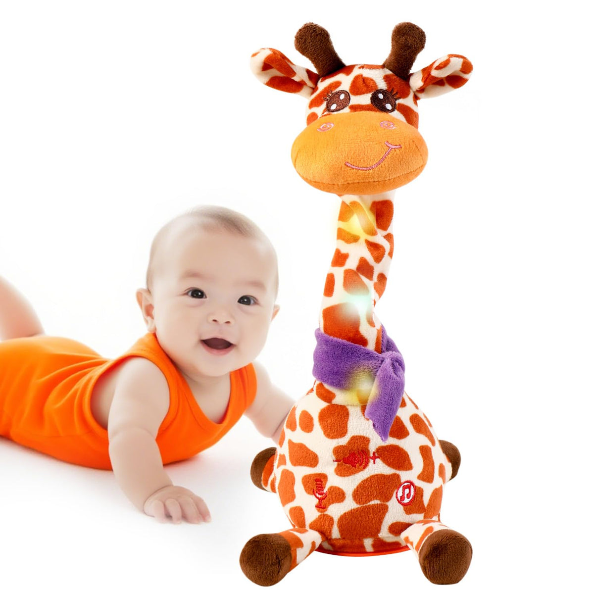 MILEGI dancing giraffe toy shows lively movement for active floor play