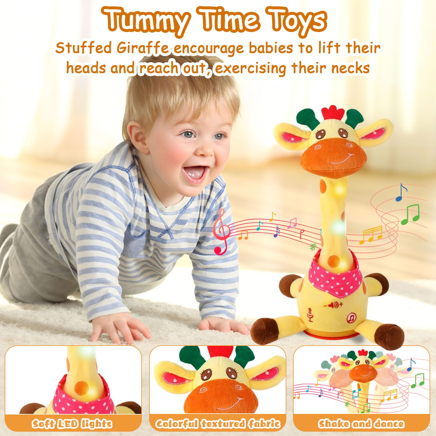 MILEGI LED light-up giraffe toy lights up play area and draws attention.