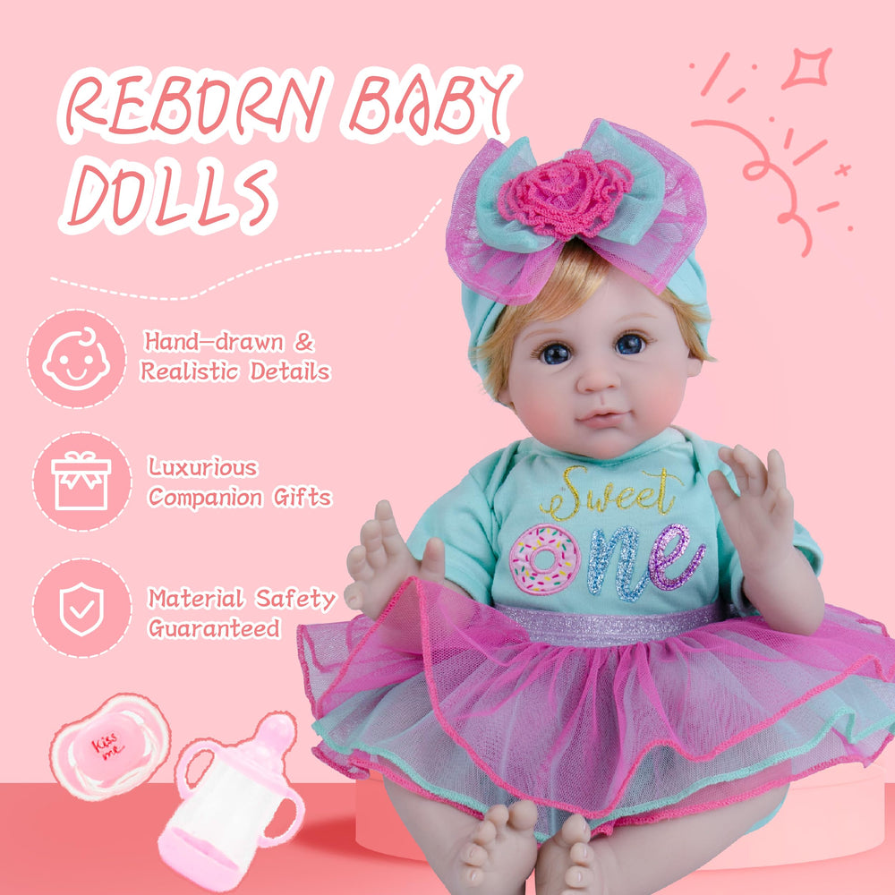 Milidool 22-inch doll with cloth body for realistic posing