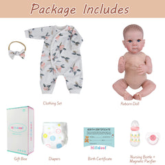 Milidool reborn doll - newborn-size clothes for easy styling.