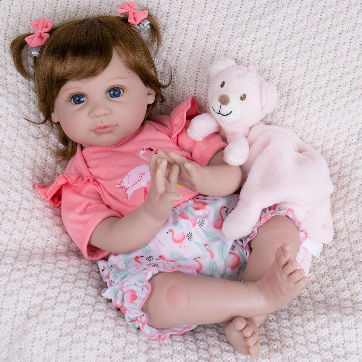 Milidool realistic reborn doll face smiling, perfect for comforting pretend play