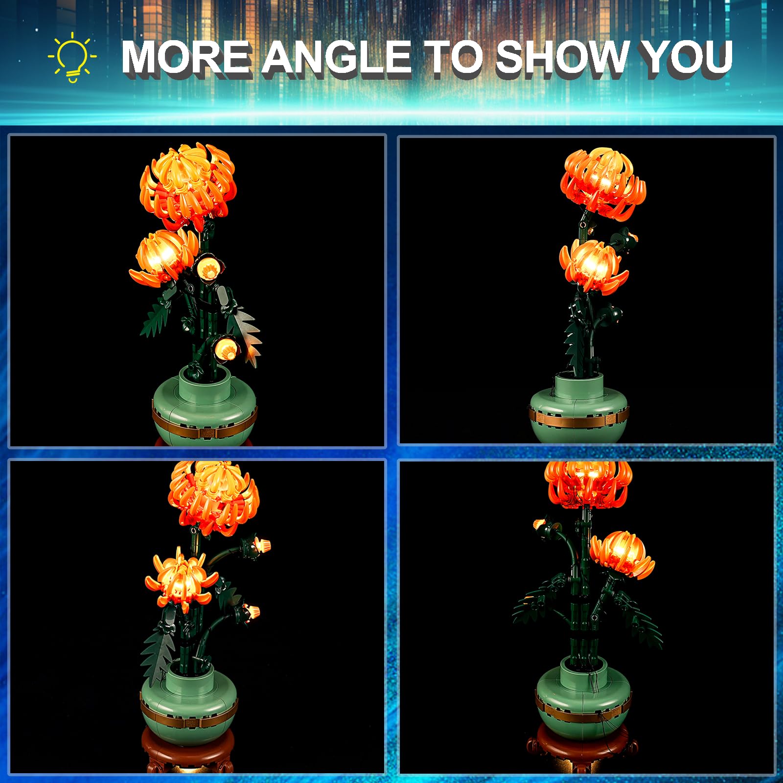 Mililier Chrysanthemum display powered by three 3A batteries (not included)