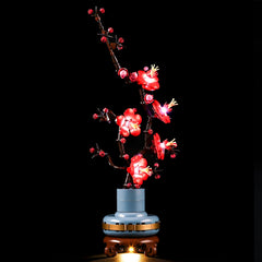 Mililier LED light module illuminates Lego 10369 Plum Blossom with bright, even illumination.