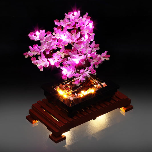 Mililier LED light kit for Lego Bonsai 10281 with front-lit pink glow