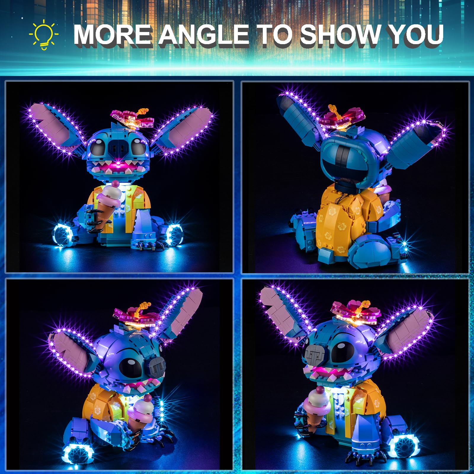 Mililier Stitch 43249 LED kit shows detailed assembly steps
