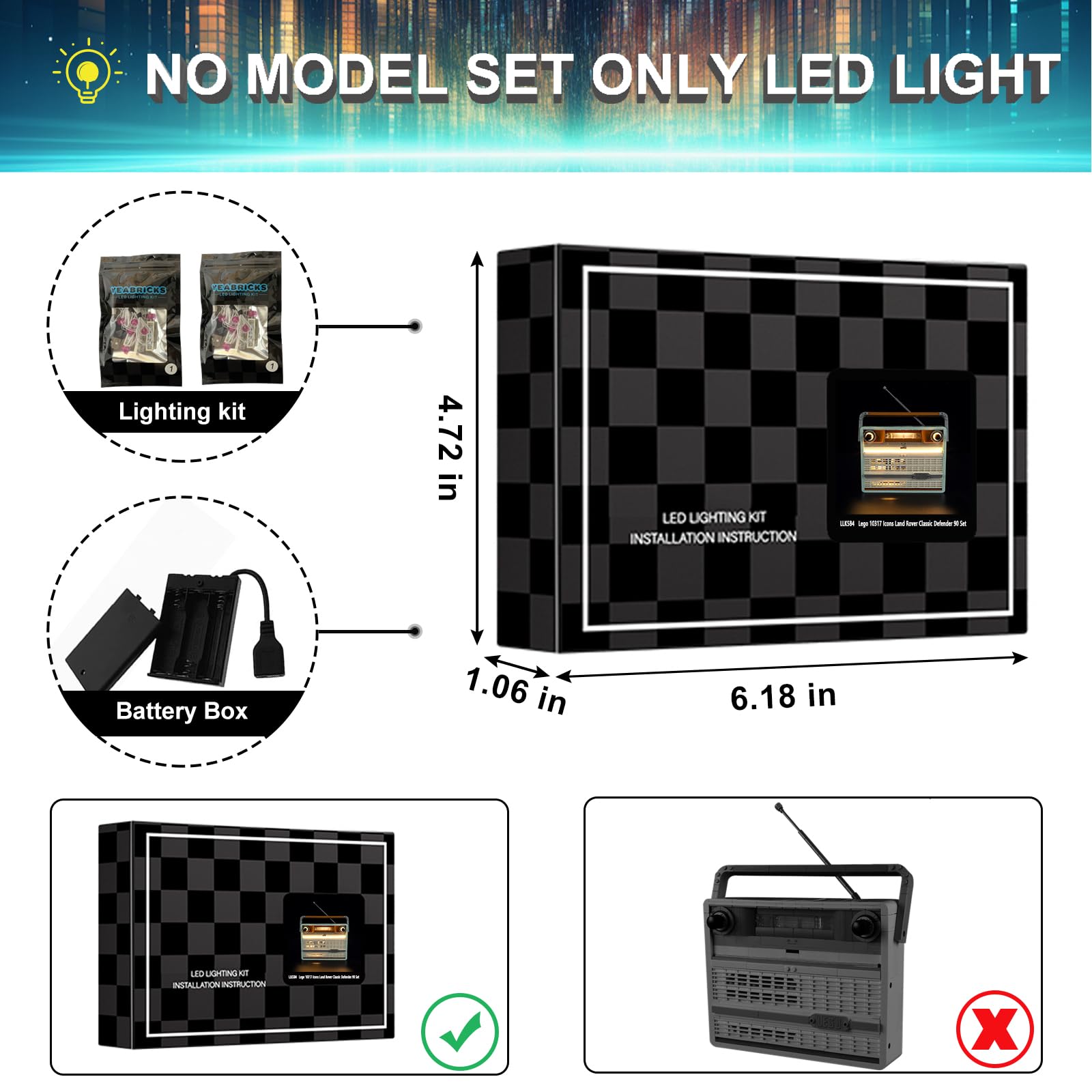 Mililier LED kit display glow enhances retro radio charm.