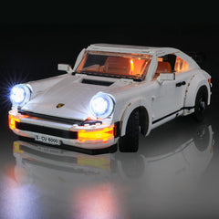 Mililier Porsche 911 LED kit front view with vibrant glow for display
