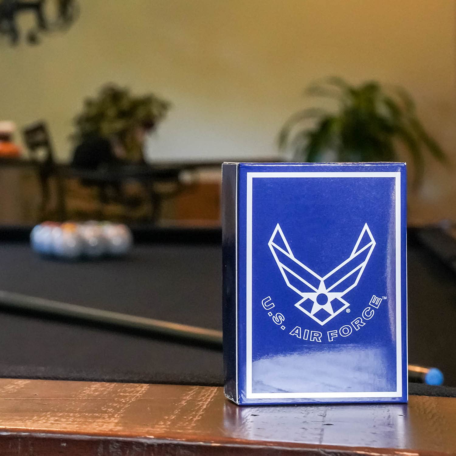 Air Force logo on card backs for bold visual impact