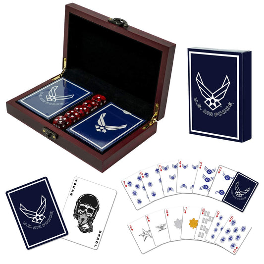 Military Gift Shop US Air Force playing cards in a decorative keepsake box