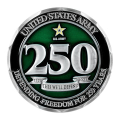 Military Gift Shop coin in gift box ideal for gifting ceremonies.