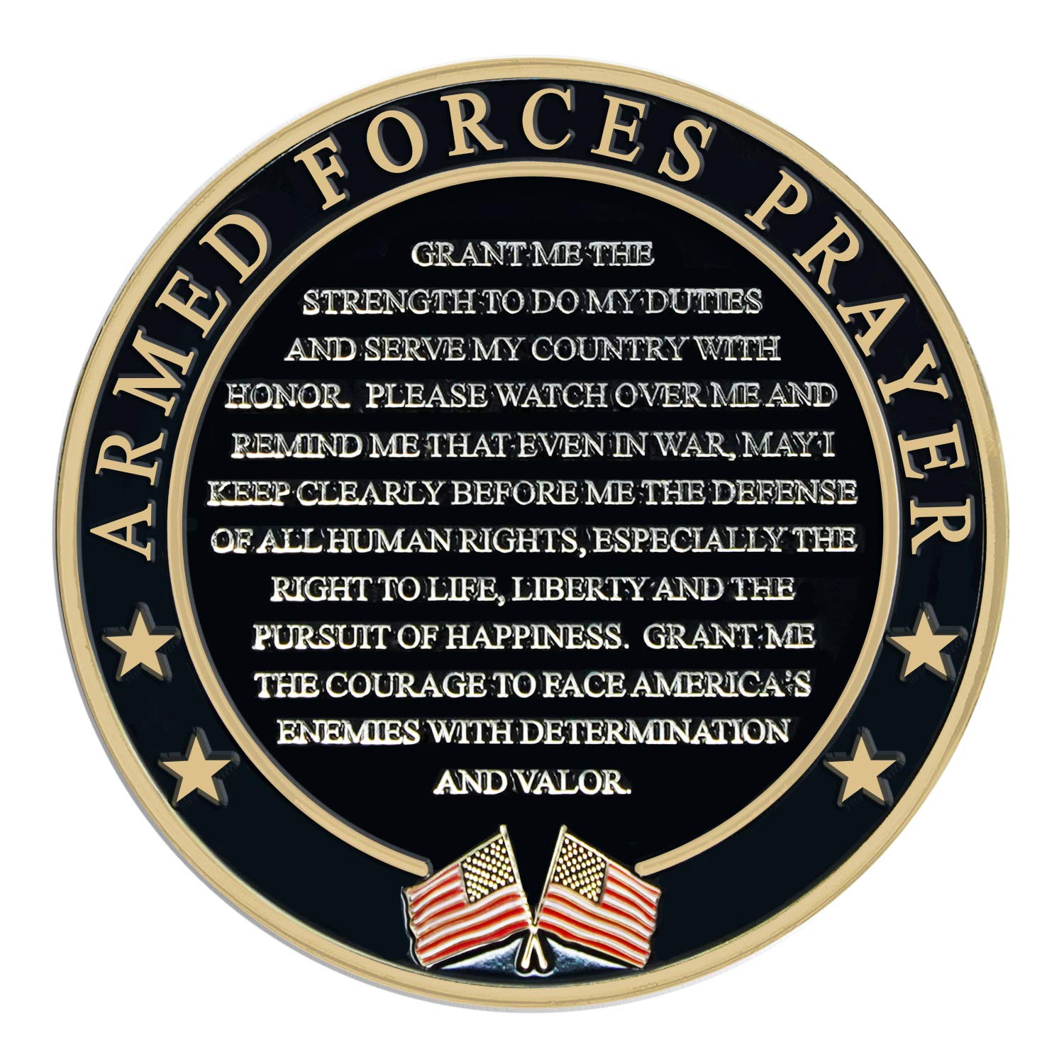 Military Gift Shop Army Prayer Coin 2.5 inch diameter stands out on desks