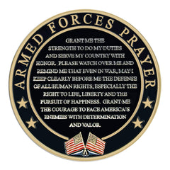 Military Gift Shop Army Prayer Coin 2.5 inch diameter stands out on desks