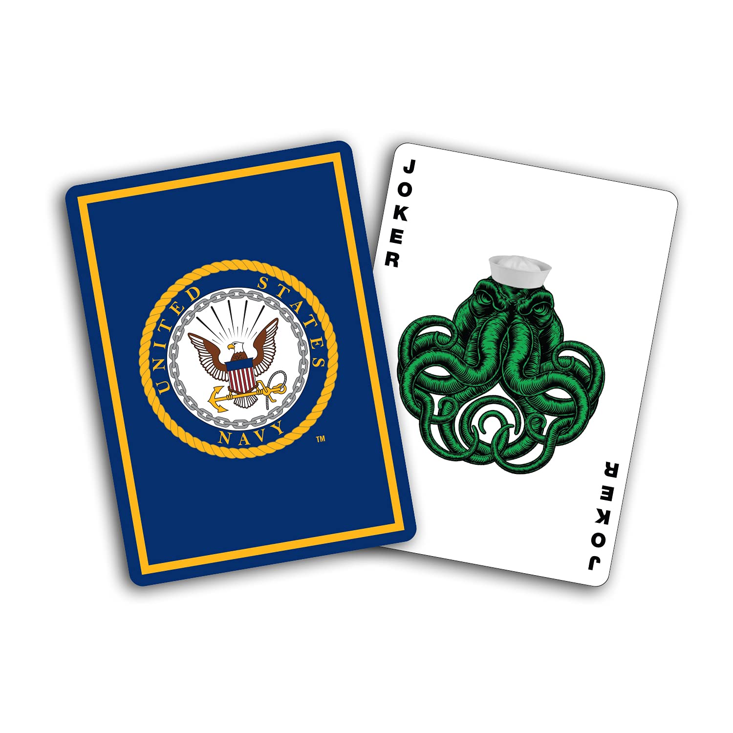 Military Gift Shop Navy playing cards face ranks insignia for thematic naval card games