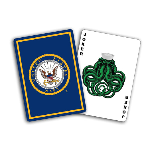 Military Gift Shop Navy playing cards face ranks insignia for thematic naval card games