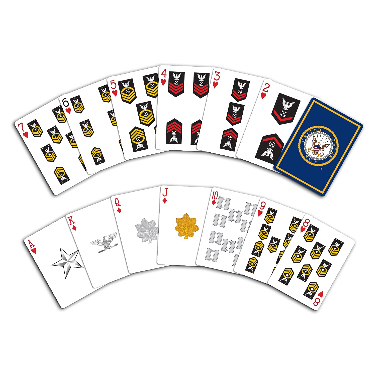 Military Gift Shop navy logo back design stands out during competitive rounds