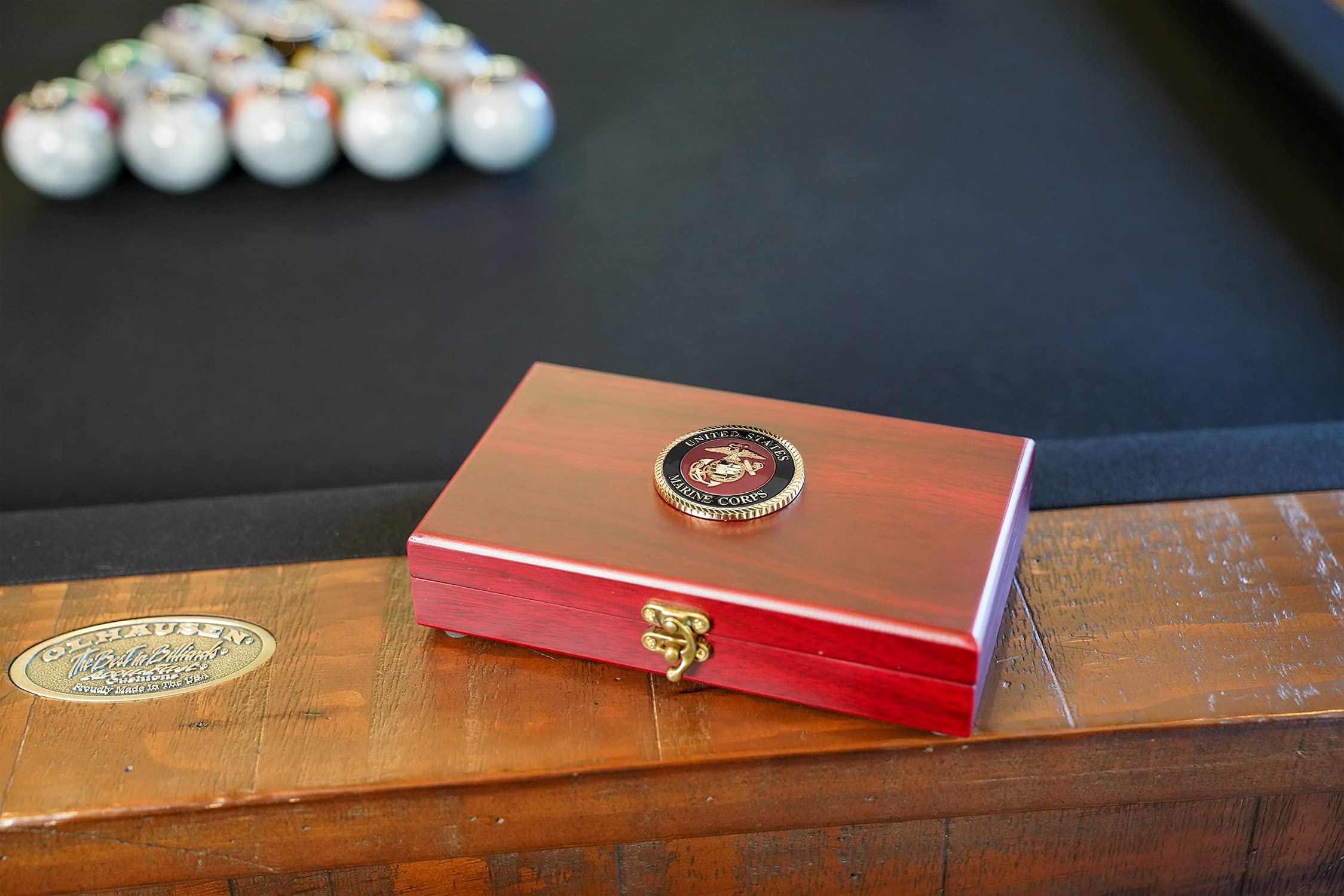 Military Gift Shop USMC dice with eagle, globe and anchor emblem.