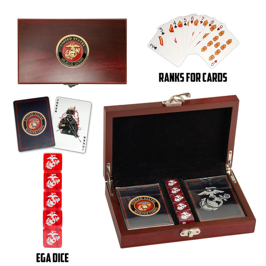 Military Gift Shop USMC dice with EGA translucence for smooth, vivid rolls.