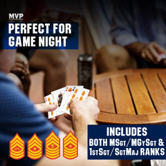 Durable stock USMC playing cards from Military Gift Shop for long-lasting game nights.