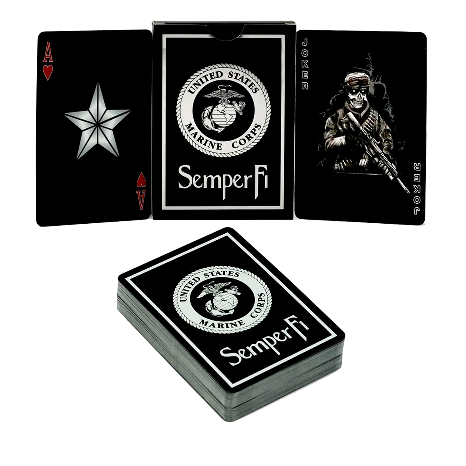 Military Gift Shop USMC playing cards gift-ready packaging option
