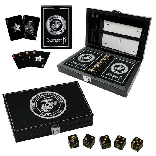 USMC rank insignia on card backs highlights authentic Marine branding