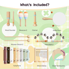 Miljgte safe non-toxic wooden toys for early music time.