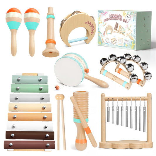 Miljgte toddler musical instruments beginner set for safe, engaging music exploration.