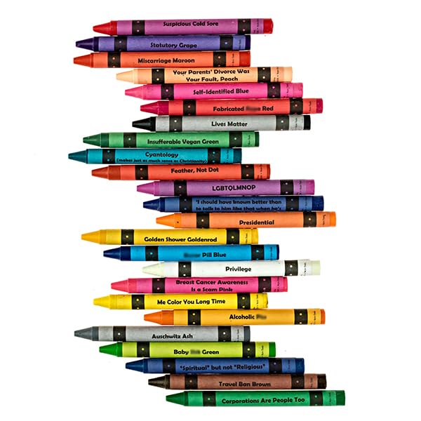 MilkToast Offensive Crayons with sarcastic shade names for adult humor gifts