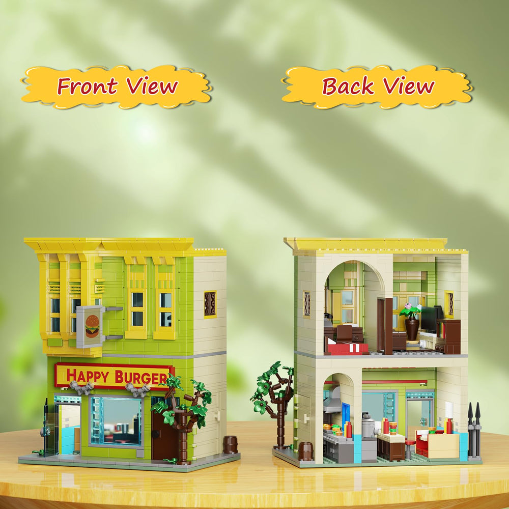 Millionspring Happy Burgers House assembly guide – color-printed manual aids building.