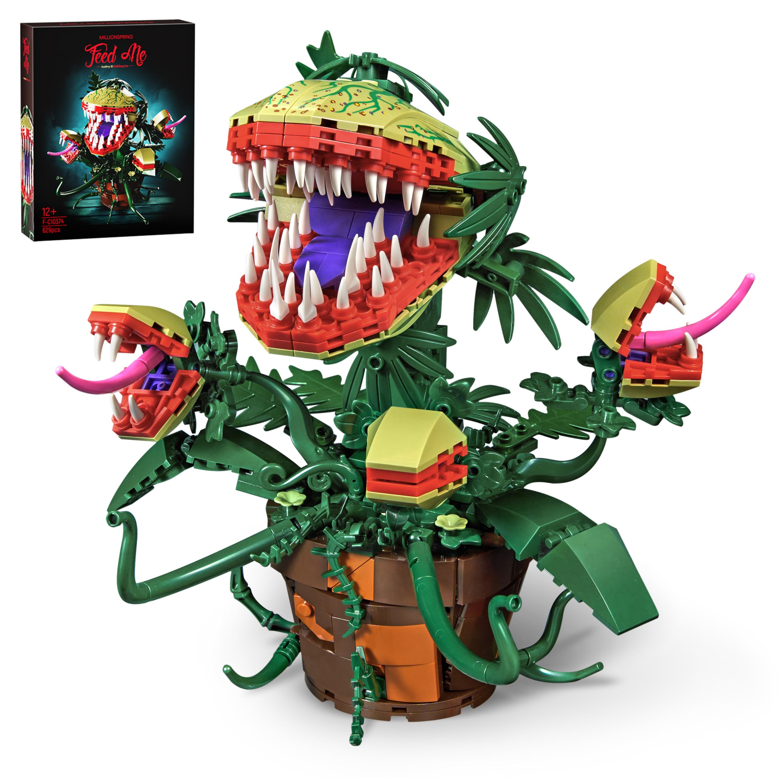 Millionspring Piranha Plant Audrey II main body ready for display