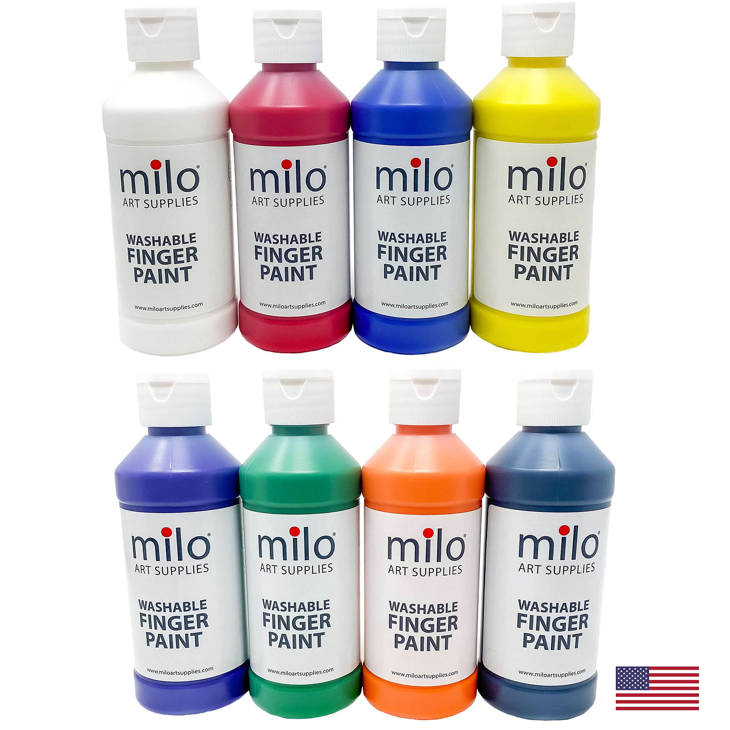 Milo AP-certified non-toxic paints safe for children's art time.