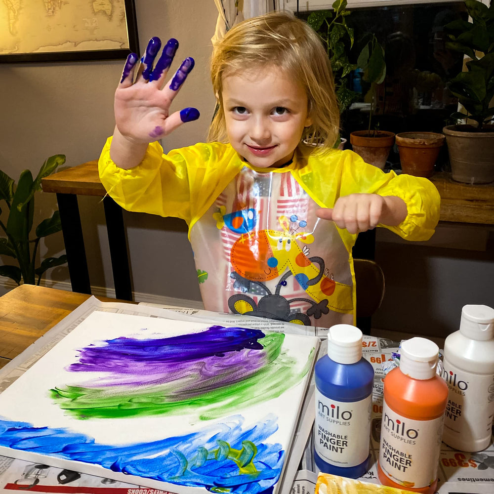 Milo easy-pour squeeze bottles enable mess-free painting sessions.
