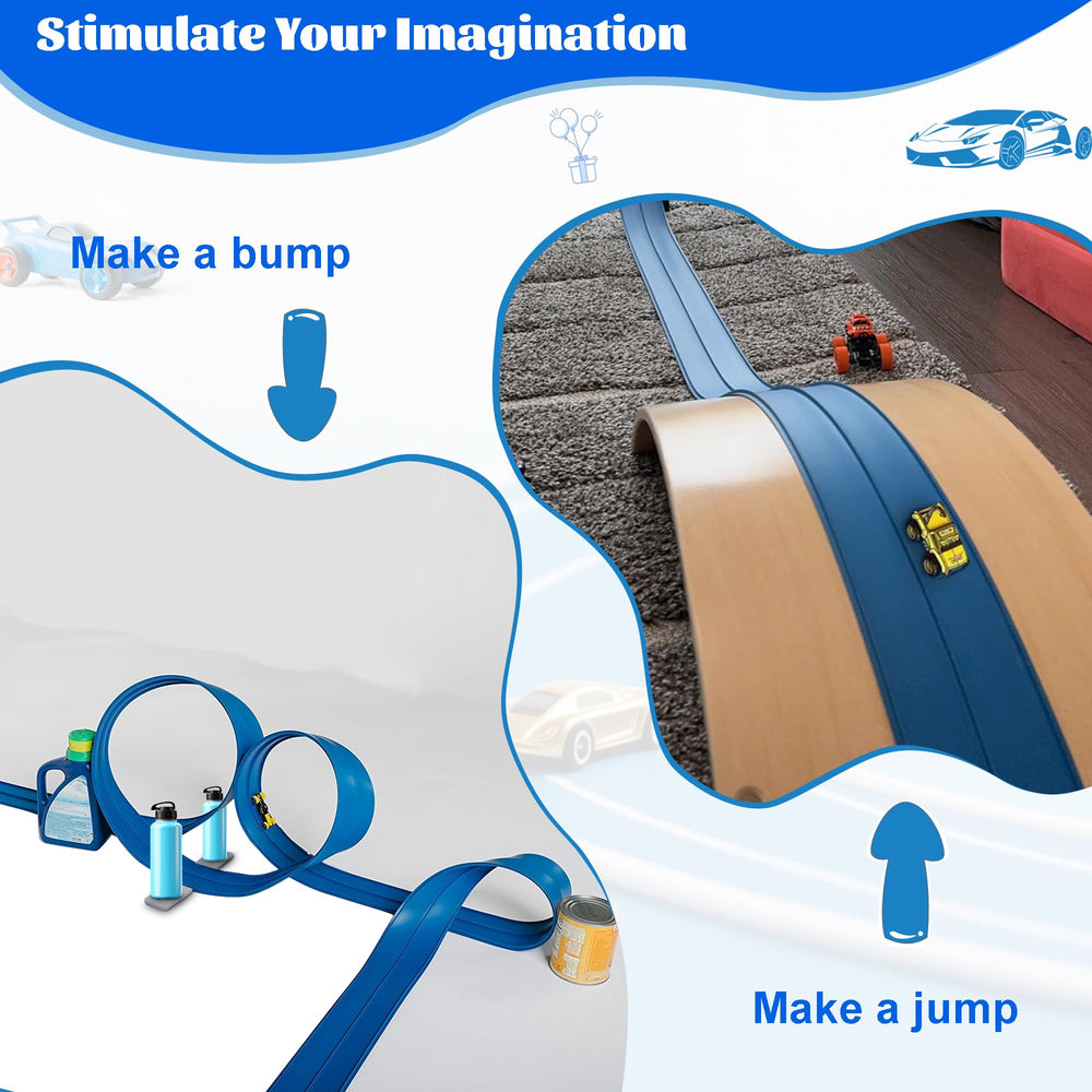 Mimeng Uomo monster blue truck ramp for exciting high speed launches.