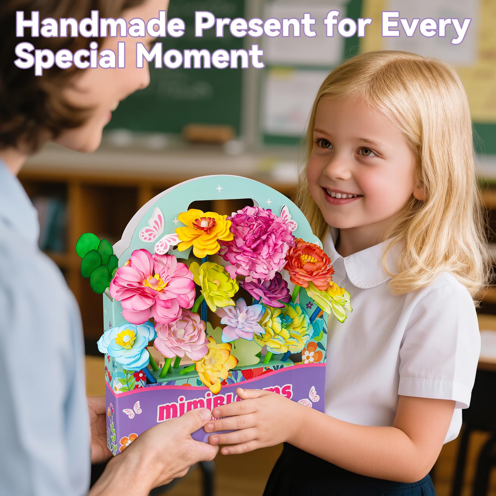 Mimiblooms paper flowers kit stems for assembling colorful blooms