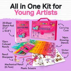 Mimtom 14 plastic stencils for easy, mess-free kids art projects