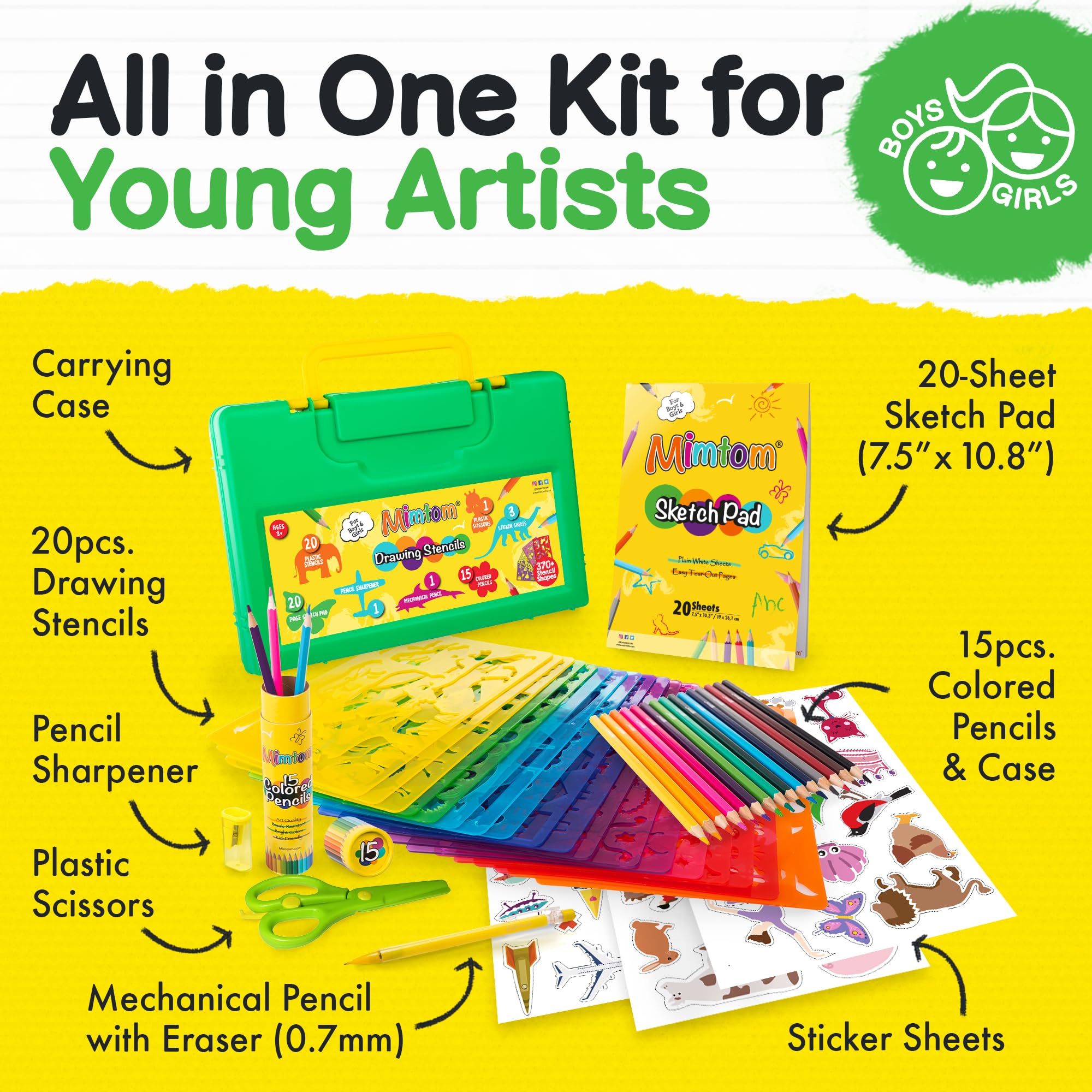 Mimtom sketch pad and drawing paper help kids translate ideas to paper.