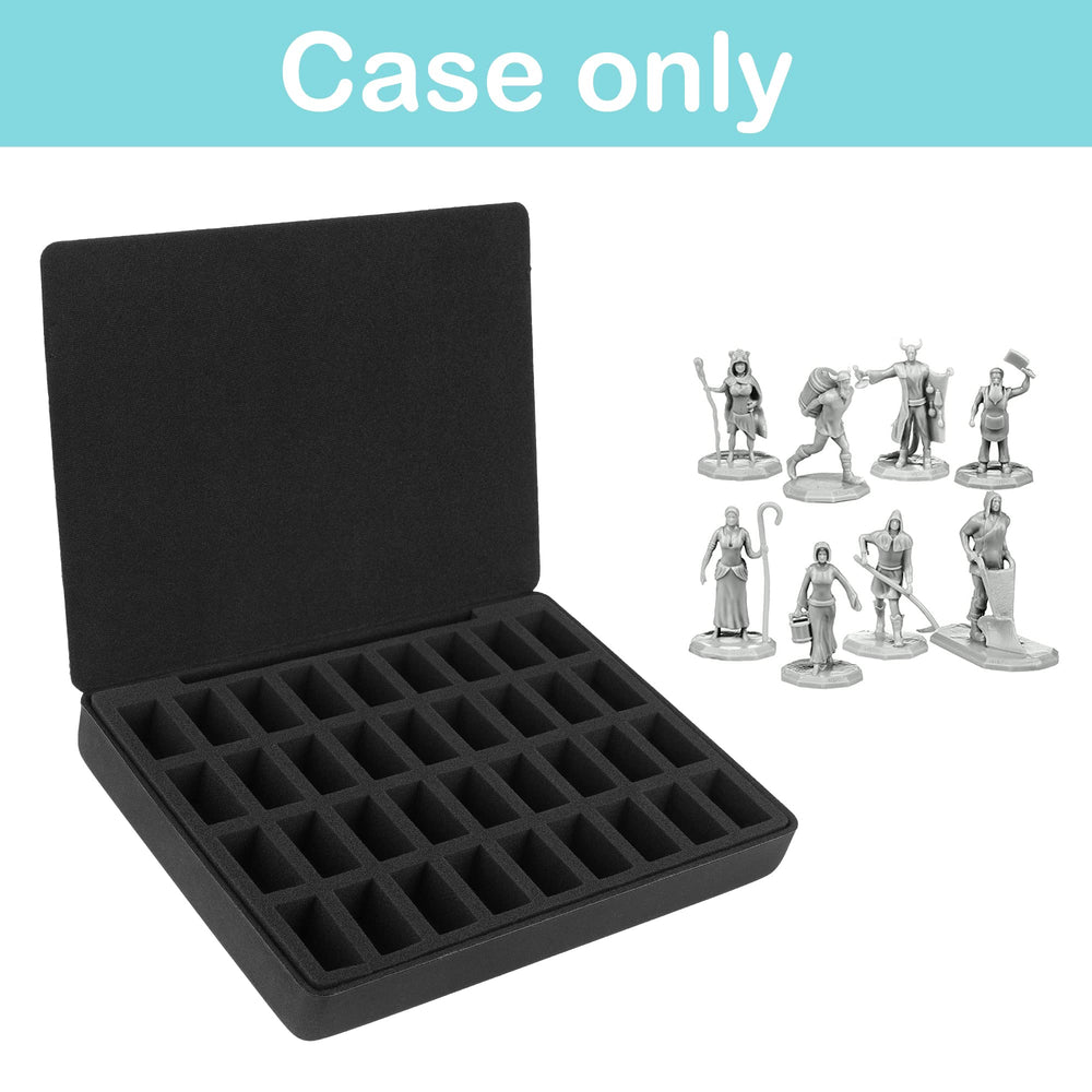 Minahao foam layer with pre-cut sponges keeps 25–28mm minis securely in place.
