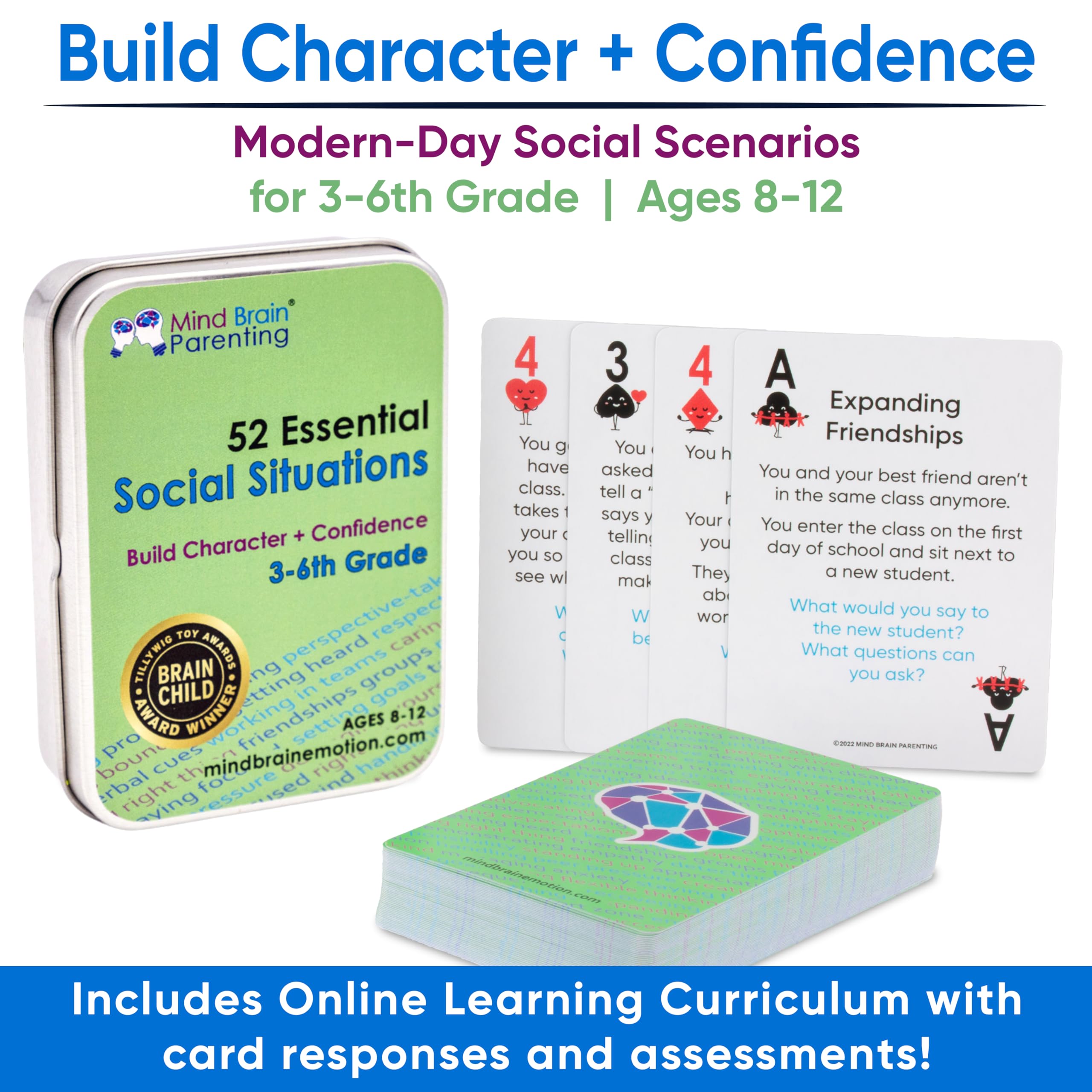 Mind Brain Emotion 52 Essential Social Situations cards illustrations support interactive discussion and skill practice.