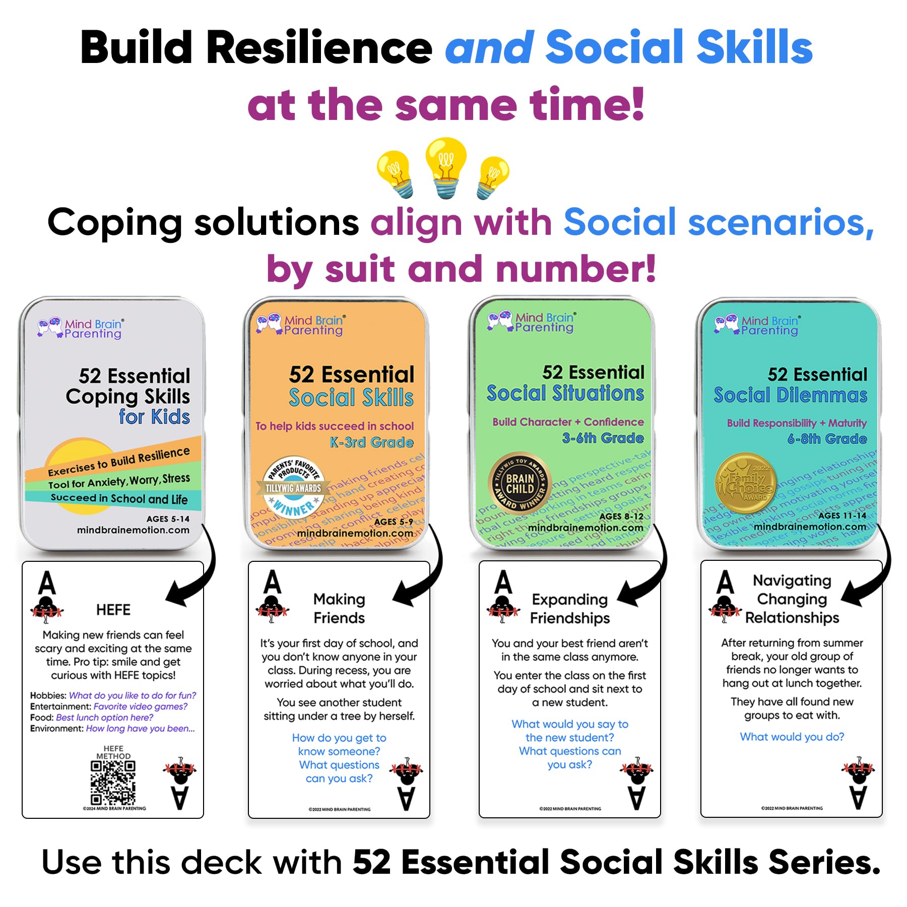 Mind Brain Emotion 52 Essential Social Situations family table activity encourages collaborative learning.