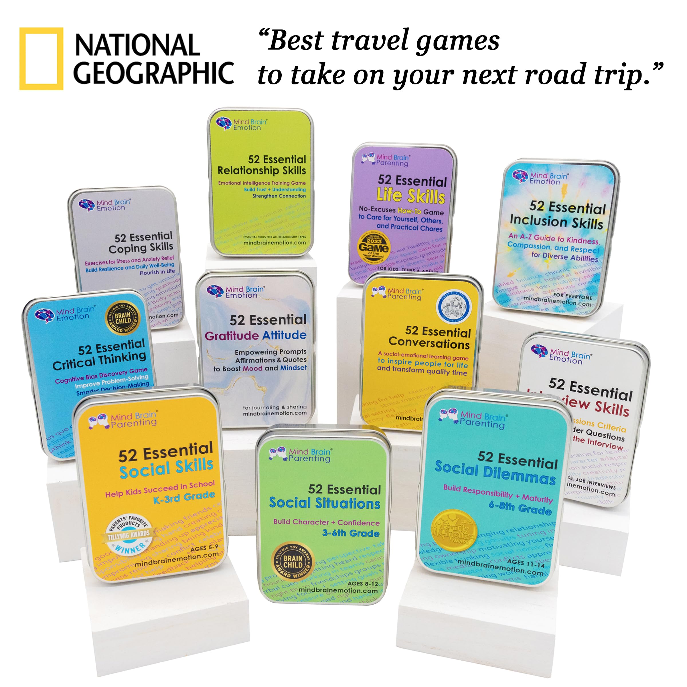 Mind Brain Emotion 52 Essential Social Situations travel-friendly set fits car trips and dinner table sessions.