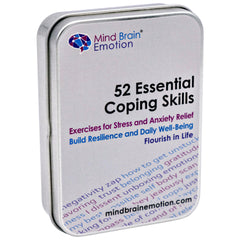 Mind Brain Emotion card deck cover showing portable coping skills for on-the-go stress relief.
