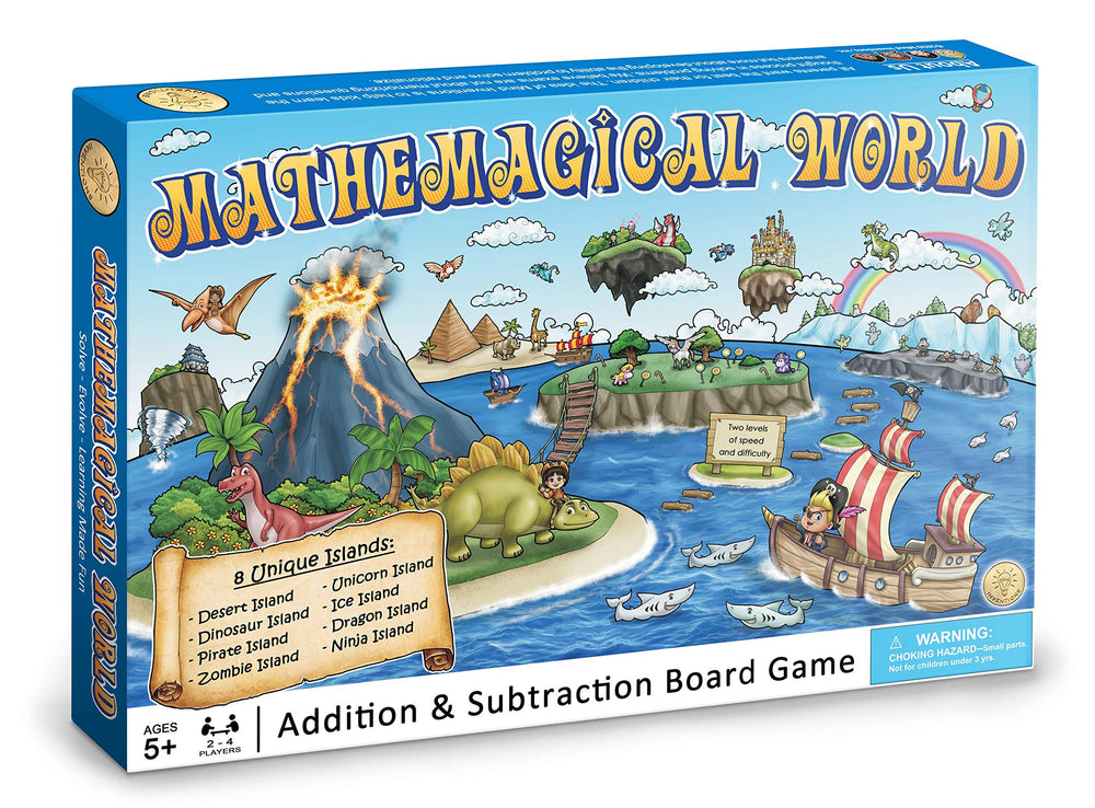 Mind Inventions Mathemagical World Desert Island engages kids in practicing addition and subtraction at home.