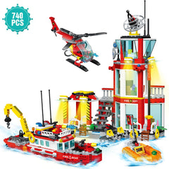 MindBox City Marine Fire Station helicopter ready for rescue missions