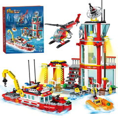 MindBox City Marine Fire Station truck in action for imaginative play