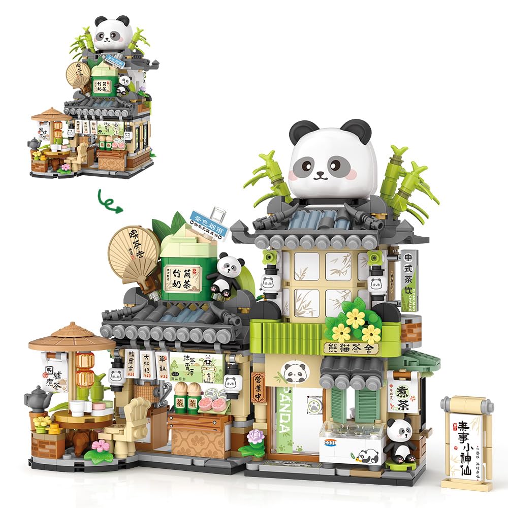 MindBox City Tea House bricks open and close for creative play and spatial thinking.