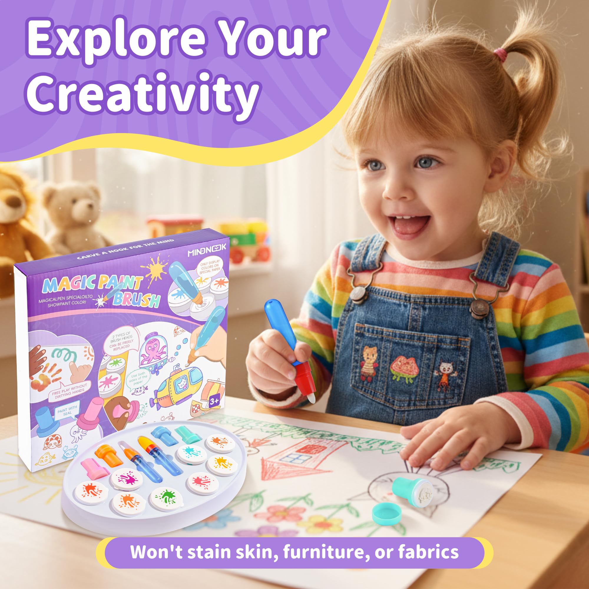MINDNOOK Fingerprint painting pieces invite tactile, expressive exploration.