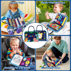 MindPal Busy Board alphabet pieces introduce letters through playful exploration