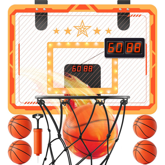 MindPal indoor hoop board front view highlighting durable PET material for long-lasting play.